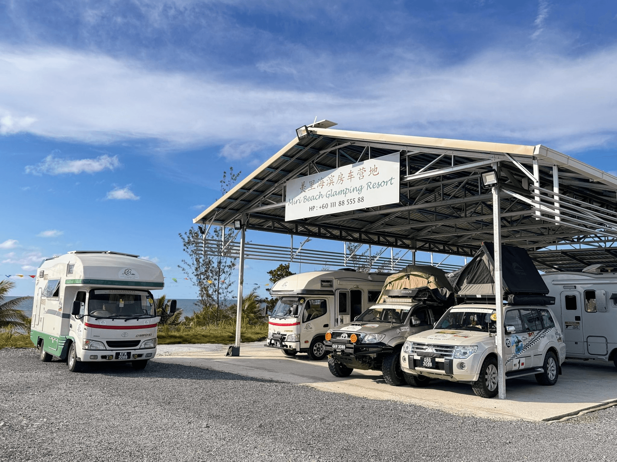 Miri Beach Glamping Resort Aerial View
